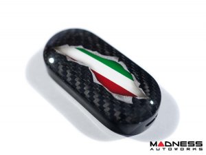 FIAT 500 Key Fob Cover - Carbon Fiber - Italian Flag Exposed